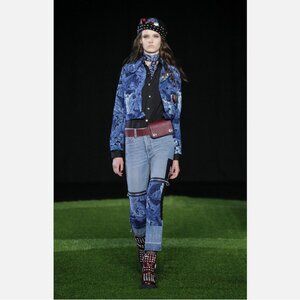 Marc By Marc Jacobs Blue Acanthus Patched School Boy Pant Jeans